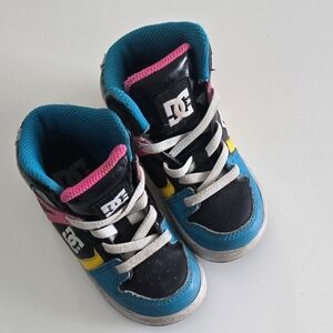 DC Kids' Blue and Pink High-Top Sneakers